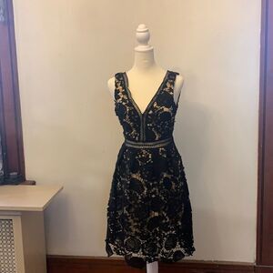 Romeo + Juliet Couture black lace overlay dress Size S New